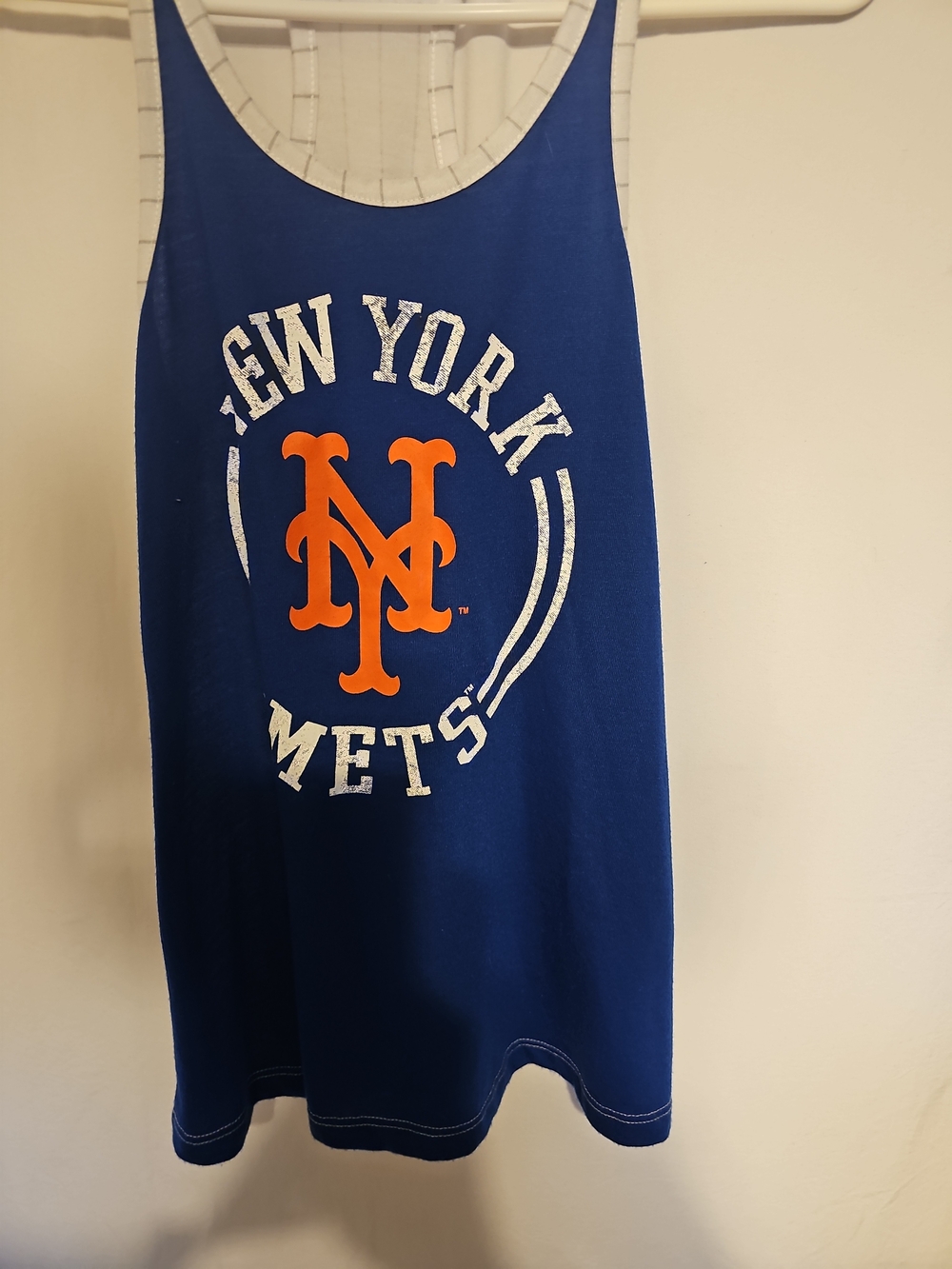 NY METS~ YOUTH-Genuine Merchandise White and Blue Striped Tank